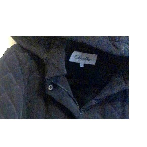 CALVIN KLEIN Black Hooded Quilted Puffer Style Jacket Coat Size Medium - Picture 8 of 9